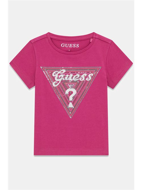 T-shirt con logo in paillettes GUESS | K6GI08K6YW4/G4A2